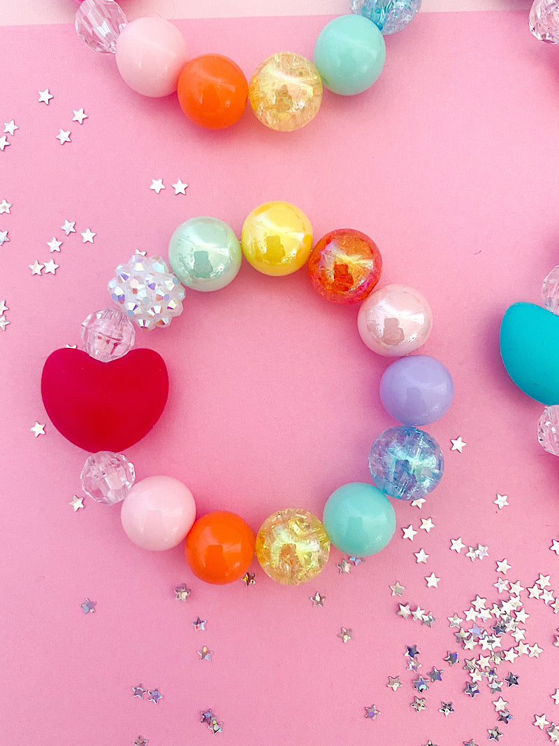 Rainbow Heart Valentine Bracelet