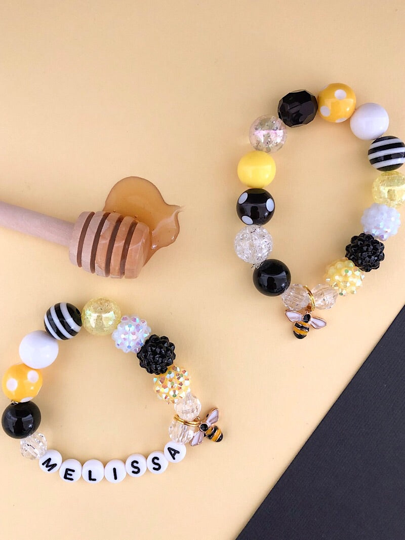 Honeybee Charm Bracelet - Customizable