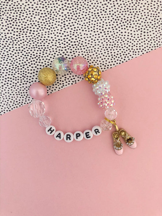 Ballet Slippers Charm Bracelet - Customizable