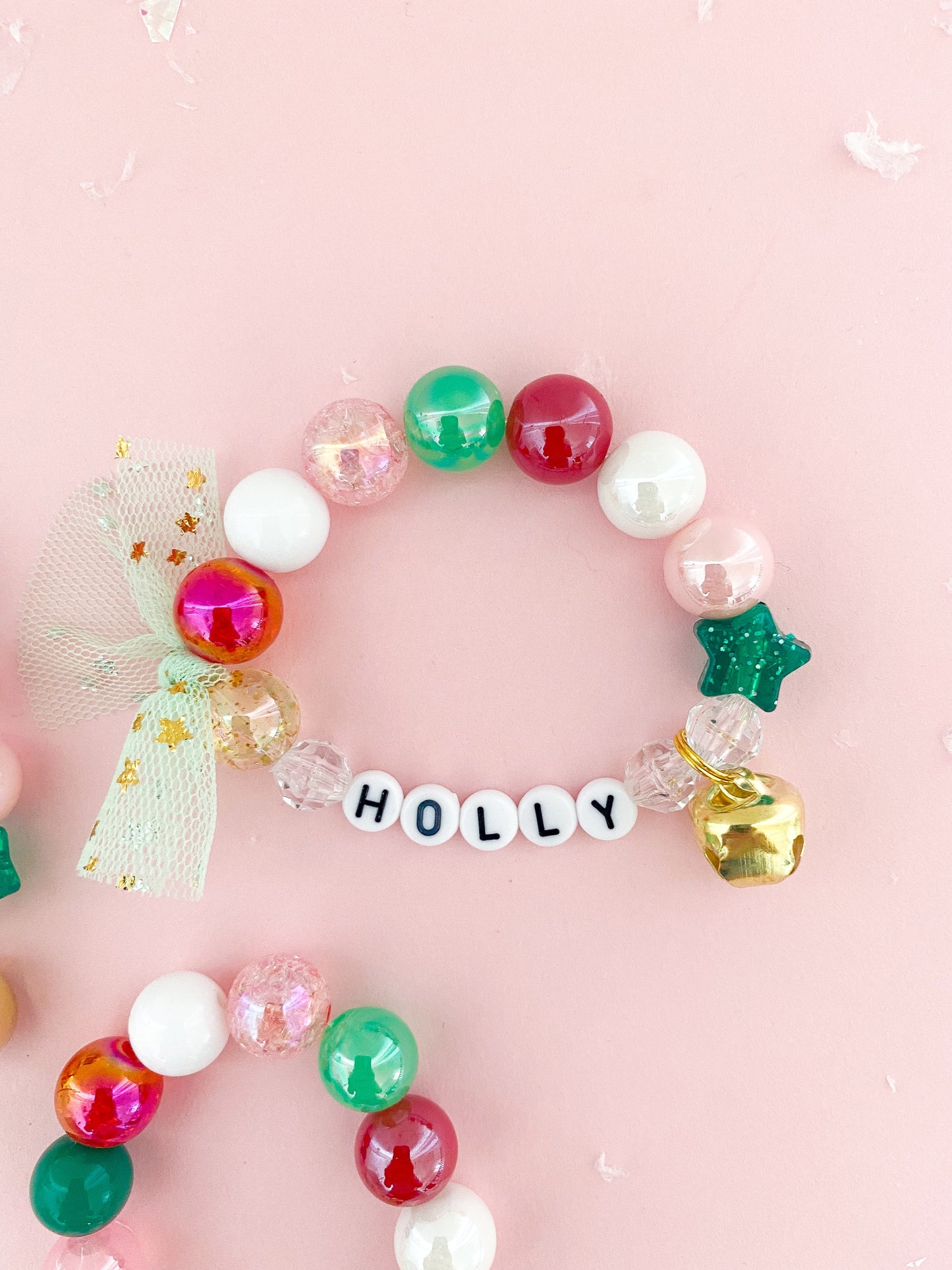 Christmas Holly Jolly Holiday Jingle Bell Charm Bracelet