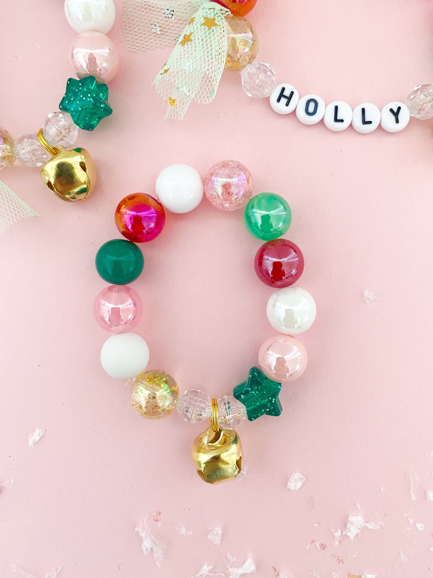 Christmas Holly Jolly Holiday Jingle Bell Charm Bracelet