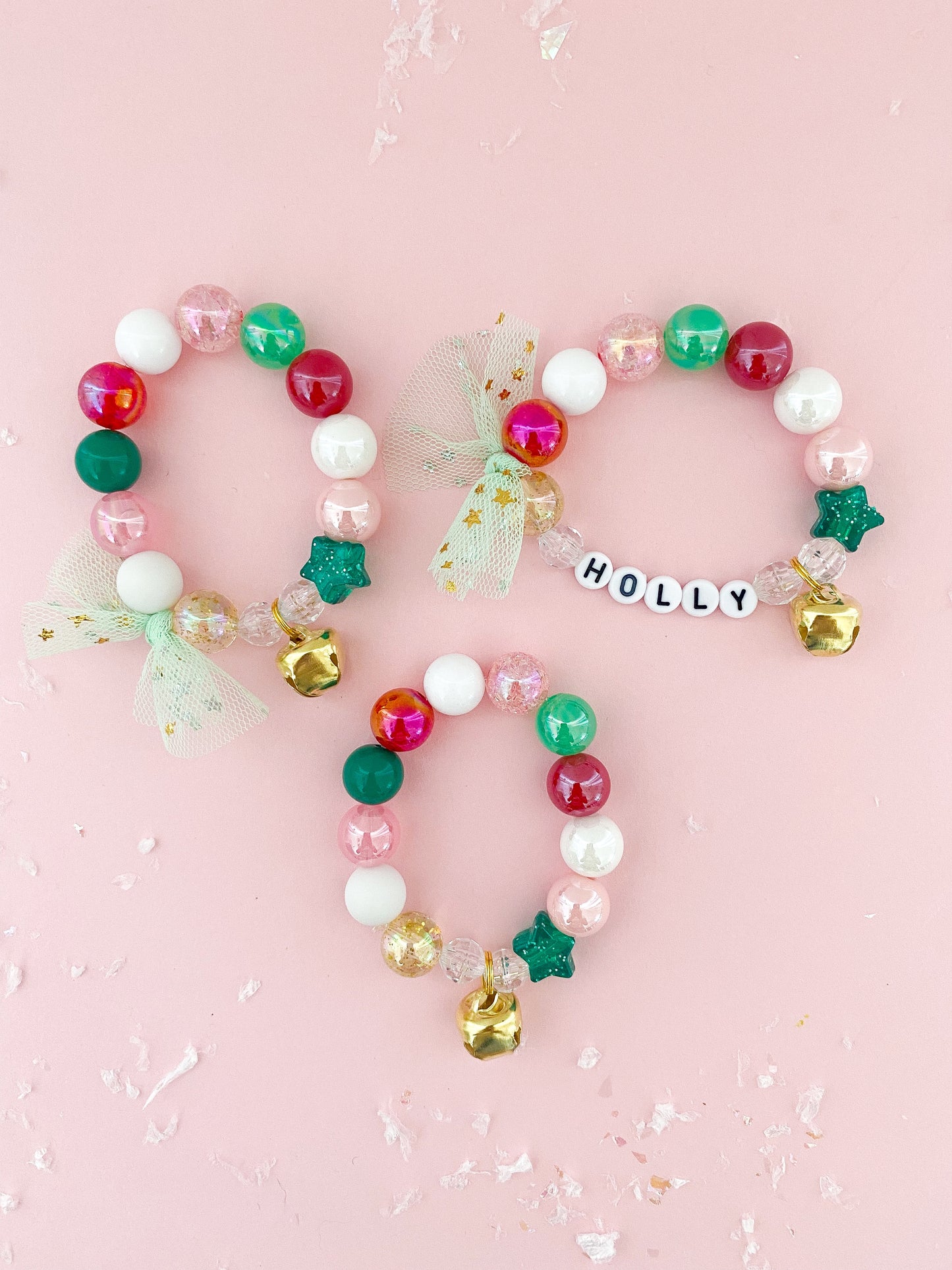 Christmas Holly Jolly Holiday Jingle Bell Charm Bracelet