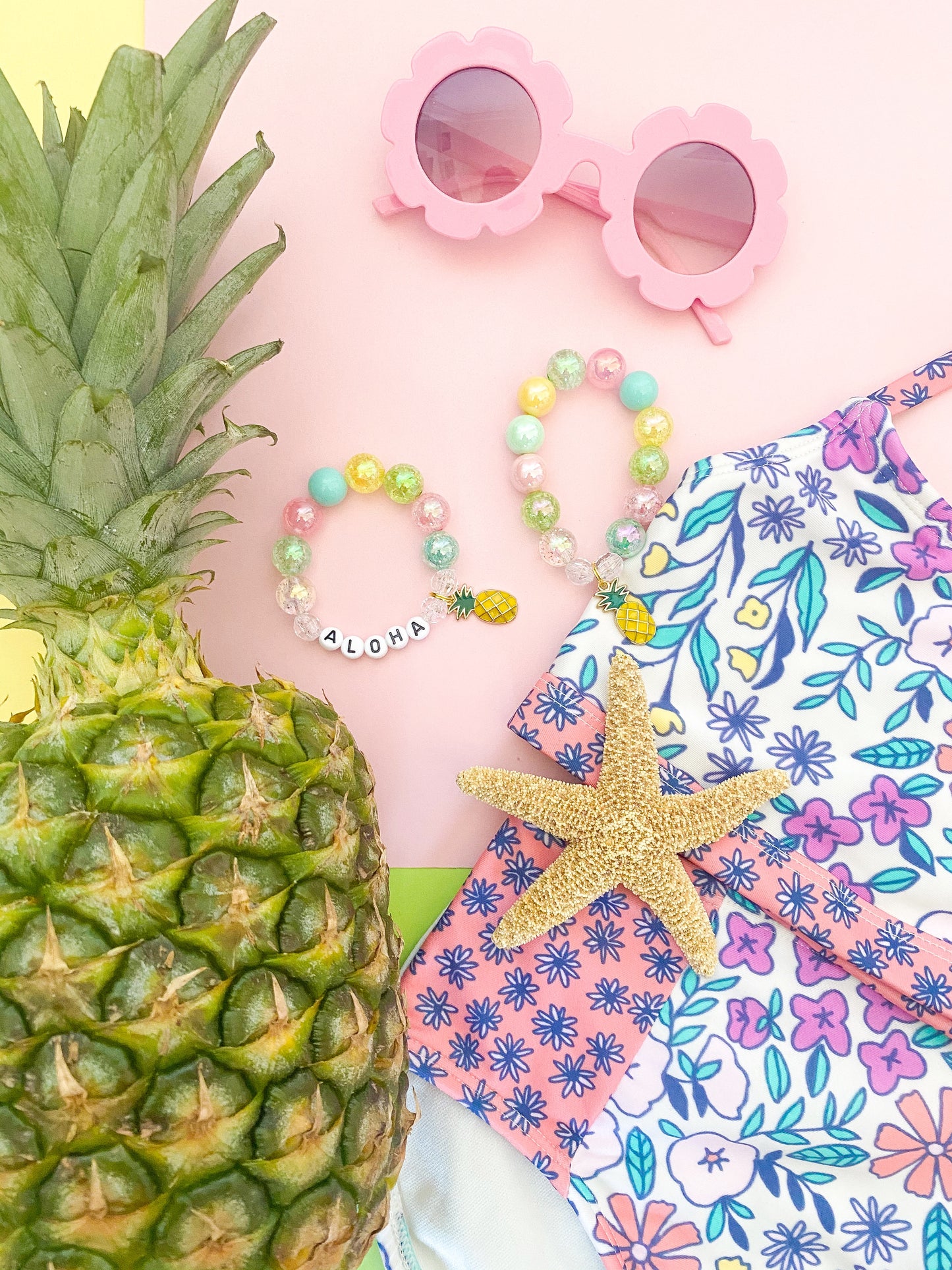 Aloha Pineapple Charm Bracelet- Customizable